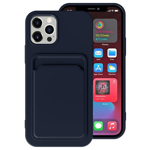 Mobilskal till iPhone 15 Plus Korthållare Silikon - Blå Blå