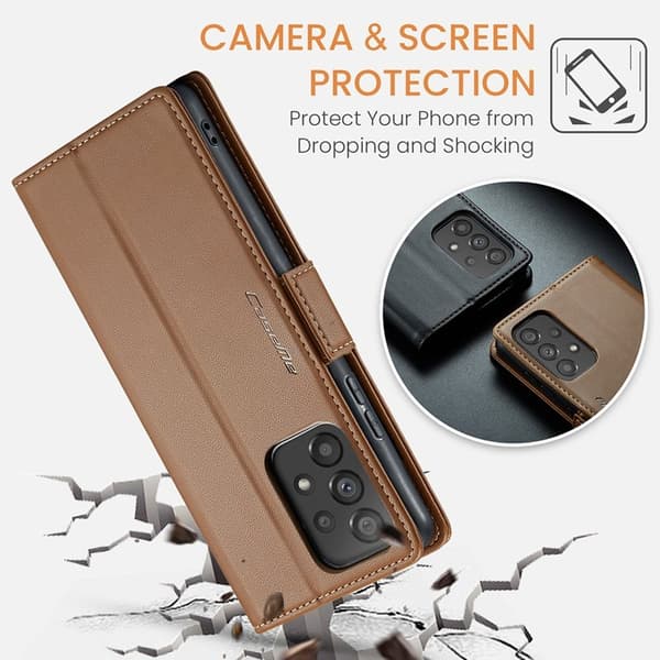 CASEME Plånboksfodral Konstläder för Samsung Galaxy A53 5G - Brun