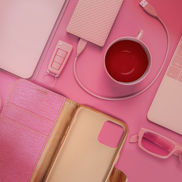 Galaxy S23 FE Wallet Case Canvas - vaaleanpunainen