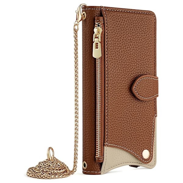 OnePlus 15 5G Plånboksfodral Irregular Tail Style Konstläder Brun