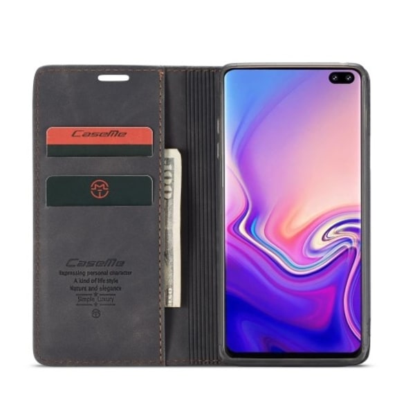 CASEME Plånboksfodral för Samsung Galax S10 Plus - Svart Svart