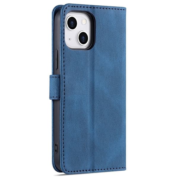 AZNS iPhone 13 Plånboksfodral - Stöttåligt och repfritt - Konstläder - Blå