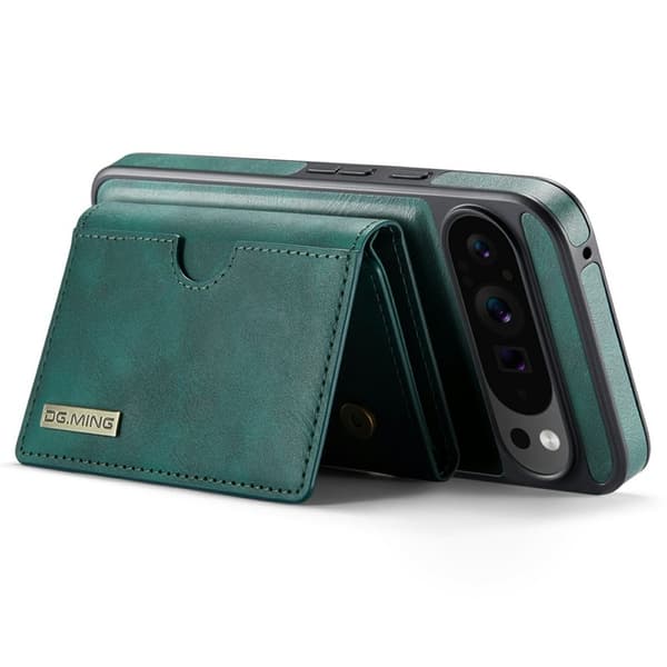 DG.MING M6 Series Konstläder Plånboksfodral för Google Pixel 9 Pro XL - Grön