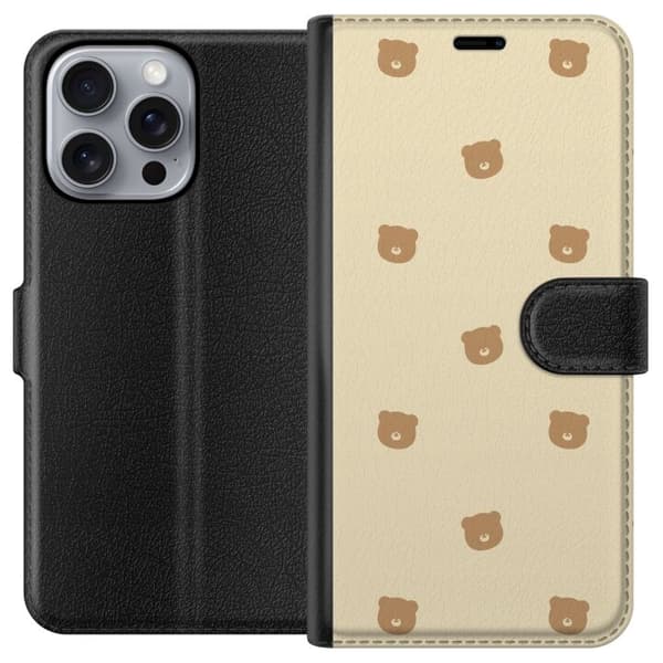 Plånboksfodral till Apple iPhone 16 Pro Max med Björnmönster
