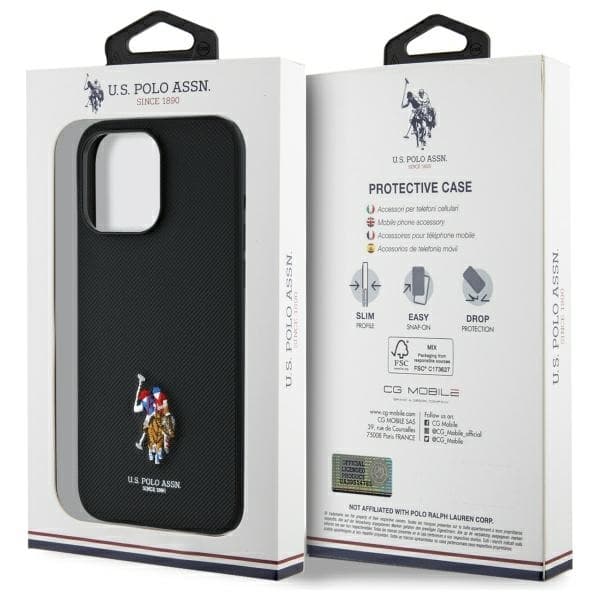 US Polo telefonetui til iPhone 15 Pro Max broderet DH-farve