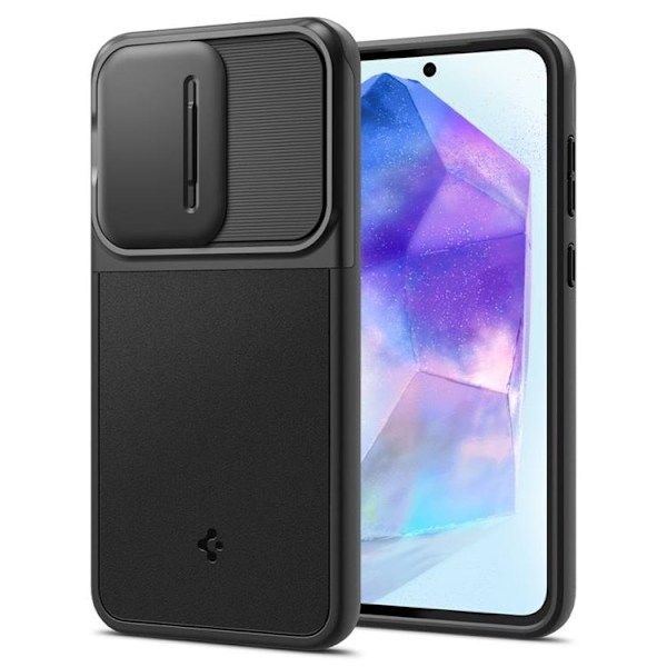 Spigen Galaxy A55 5G Mobilskal Optik Armor - Sort Svart