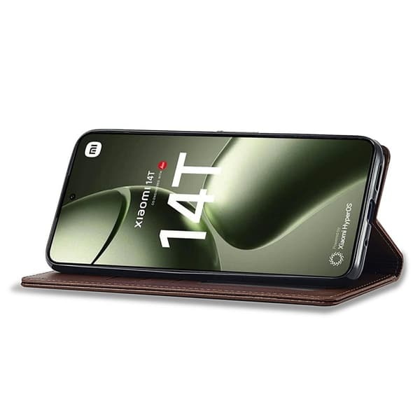 LC.IMEEKE Xiaomi 14T Plånboksfodral Konstläder - Brun