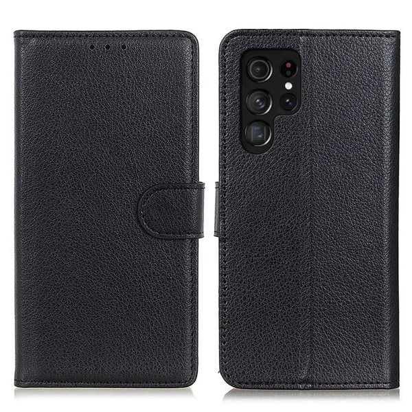 Galaxy S22 Ultra Wallet Case Premium - musta