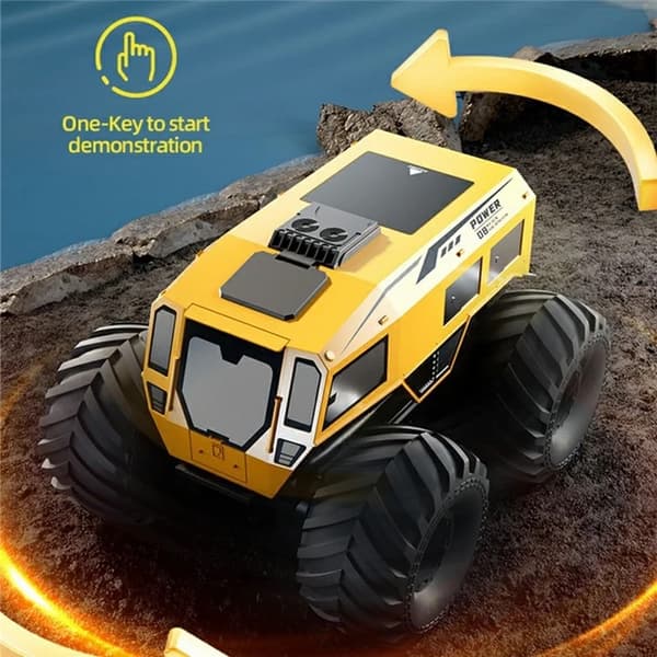 Fjärrkontroll för Crawler Bil Leksaksfordon Dubbla Batteri - Gul