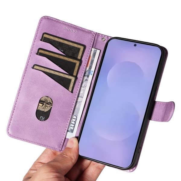 T-Shape Samsung Galaxy S26 Plus Plånboksfodral Konstläder Ställ - Lila