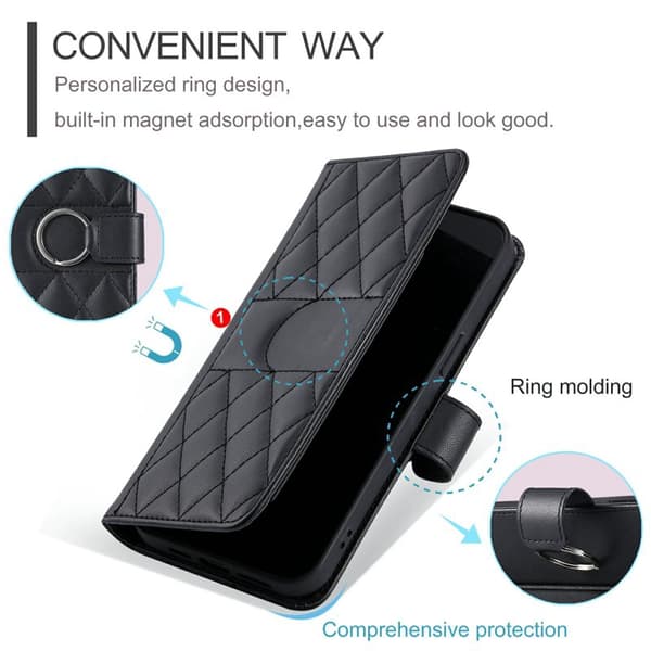 Plånboksfodral för Samsung Galaxy S26 Plus Ringhållare Stativ - Svart