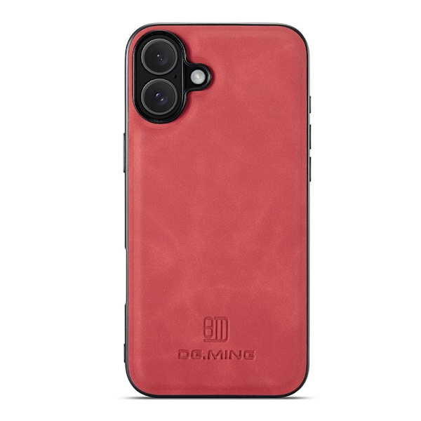 DG.MING Mobilskal till iPhone 17 PU Läder Hybrid Röd