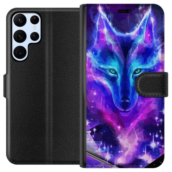 Plånboksfodral till Samsung Galaxy S24 Ultra med Neon Varg