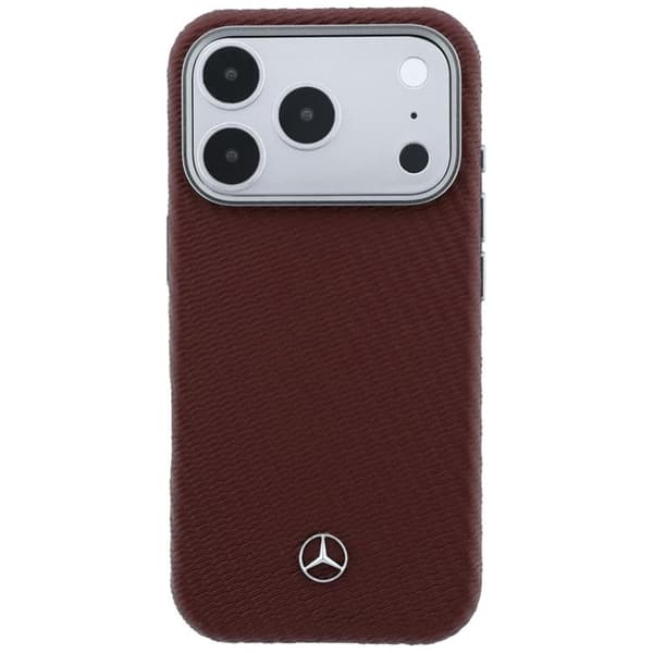 Mercedes Mobilskal för iPhone 17 Pro Max MagSafe Läder Wood Effect - Röd