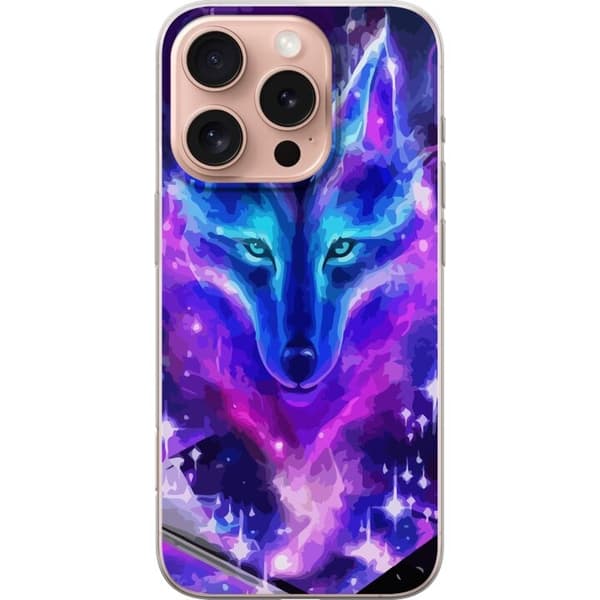 Telefontaske til Apple iPhone 16 Pro med Neon Wolf
