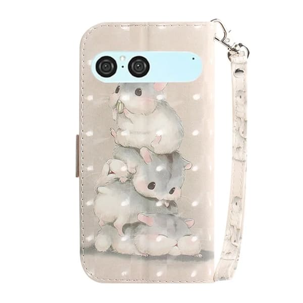 Sony Xperia 10 VII Konstläder Plånboksfodral med Handledsrem - Squirrels Beige