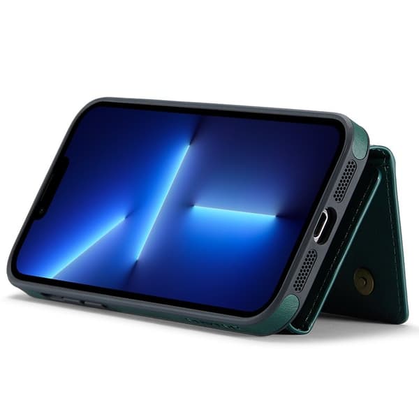 DG.MING M5 Series Mobilskal till iPhone 13 Pro Magnetiskt Plånboksfodral Grön