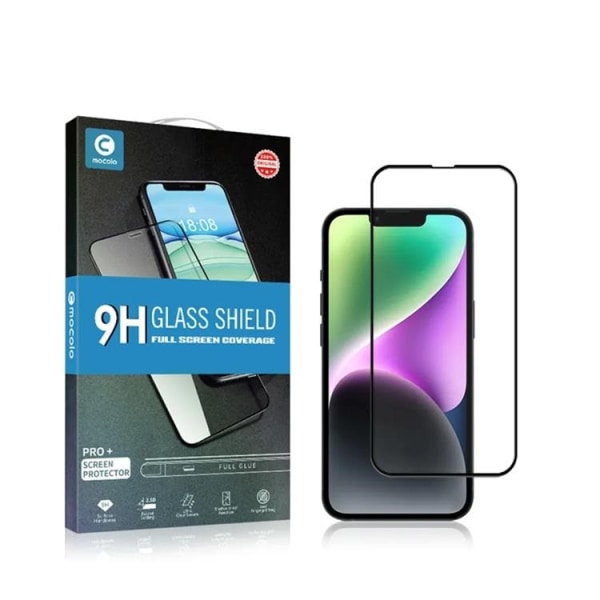 Mocolo iPhone 15 Härdat Glas Skärmskydd 2.5D - Svart Ram