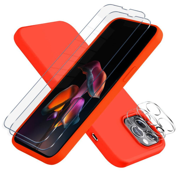 iPhone 13 Pro Max [5-PACK] 1 X suojus, 2 X kameran linssin suojus, 2 X Hä Red