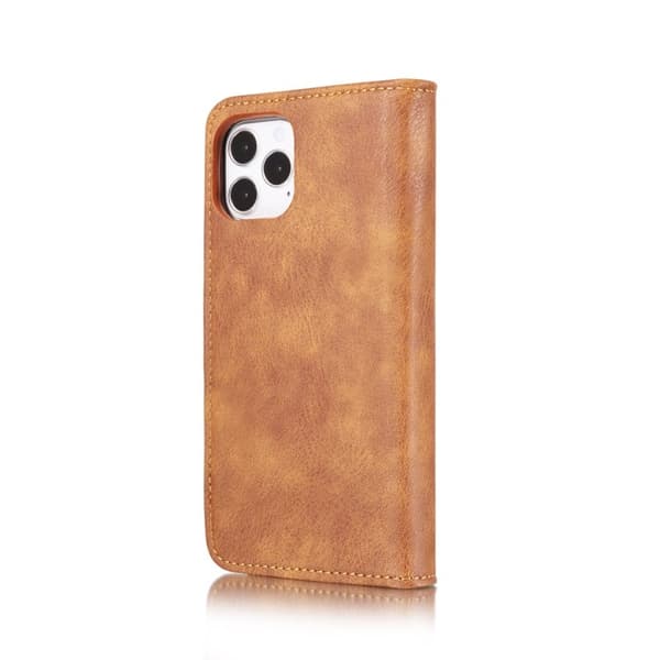 DG.MING 2-in-1 Plånboksfodral i Äkta läder för iPhone 12 Pro Max - Brun