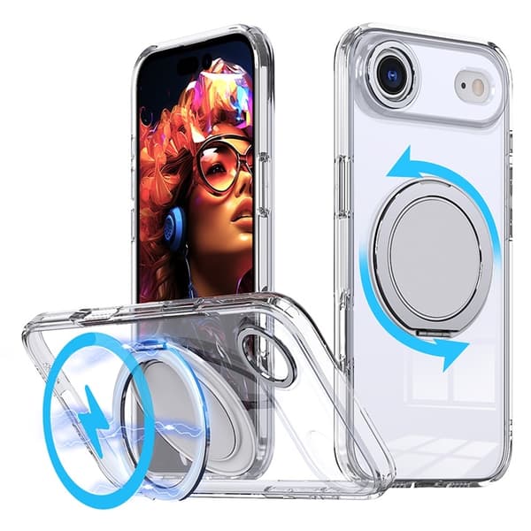 Mobilskal till iPhone Air MagSafe TPU+PC Kickstand - Transparent Transparent