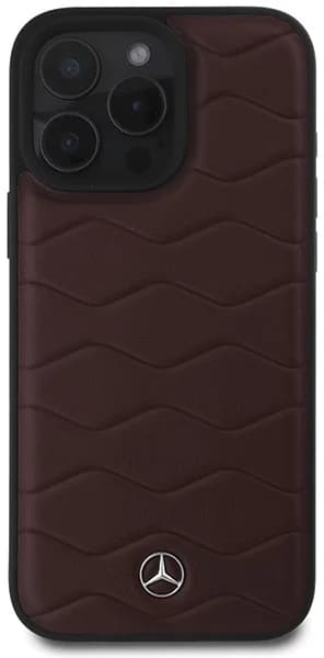 Mercedes telefontaske til iPhone 16 Pro Max MB Waves Læder - Rød Röd