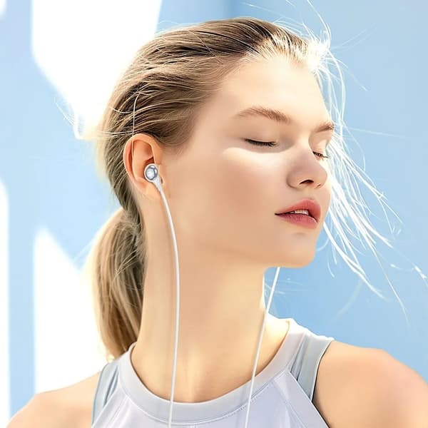 Hoco Hörlurar 3.5mm Med Microphone - Vit Vit