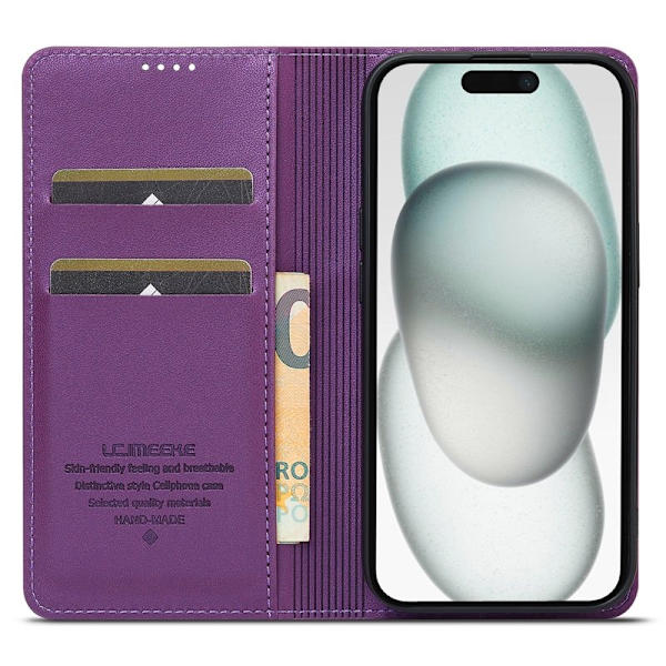 LC.IMEEKE L1 Series iPhone 14 Plus Plånboksfodral Konstläder - Lila