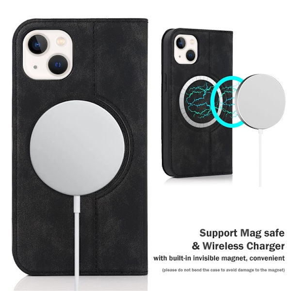 iPhone 14 Plus Plånboksfodral Magsafe RFID - Svart Svart