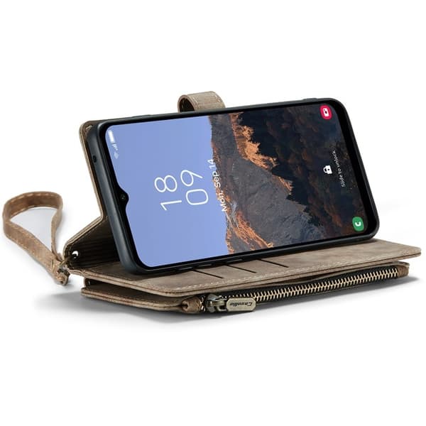 CASEME Galaxy A24 4G Plånboksfodral C30 Zipper - Brun Brun