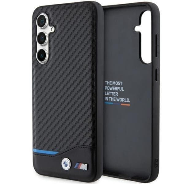 BMW Galaxy S23 FE Mobilskal Læder Carbon - Sort Black