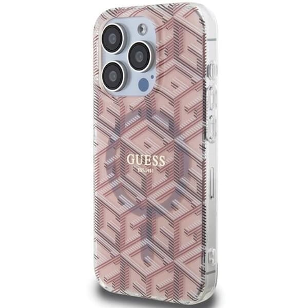 Guess iPhone 15 Pro Max Mobilskal Magsafe IML GCube - Pinkki Rosa