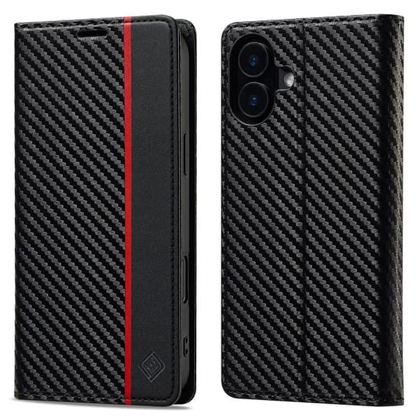 LC.IMEEKE iPhone 17 Plånboksfodral Konstläder - Svart