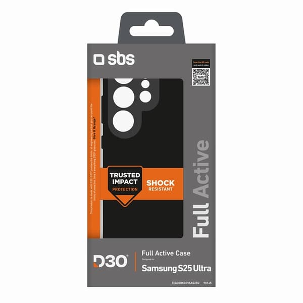 SBS Telefontaske til Galaxy S25 Ultra D3O - Sort Svart