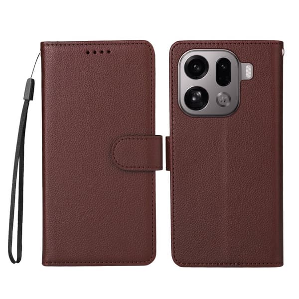 Oppo Find X9 Pro 5G Kortfack Plånboksfodral Konstläder Skydd - Brun