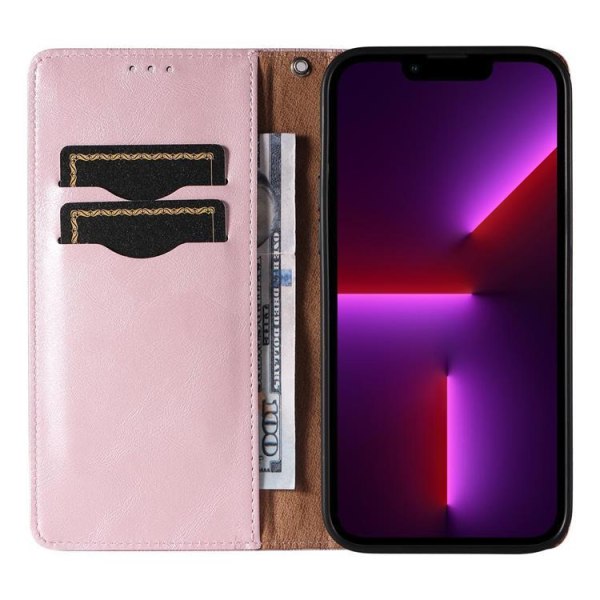 iPhone 12 Pro Max -lompakkokotelon magneettihihna - vaaleanpunainen