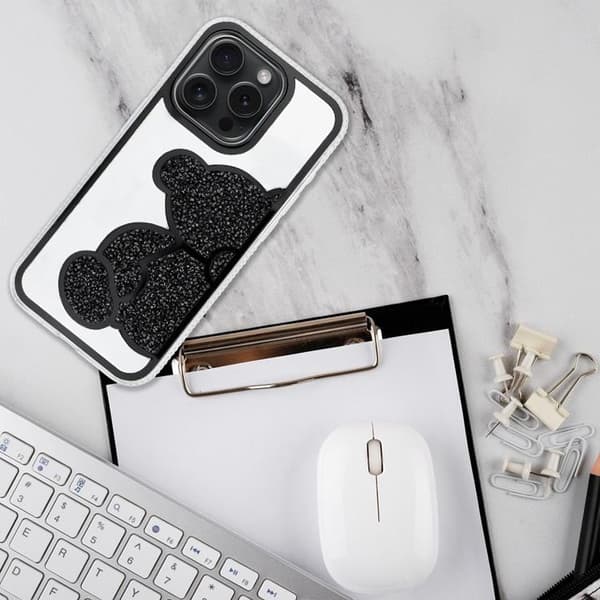 Telefontaske til iPhone 13 Pro Bamse - Sort Black