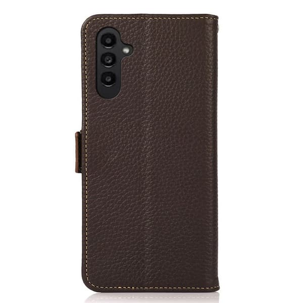 KHAZNEH Samsung Galaxy S26 / S26 Pro Plånboksfodral Äkta Läder RFID Skydd - Brun