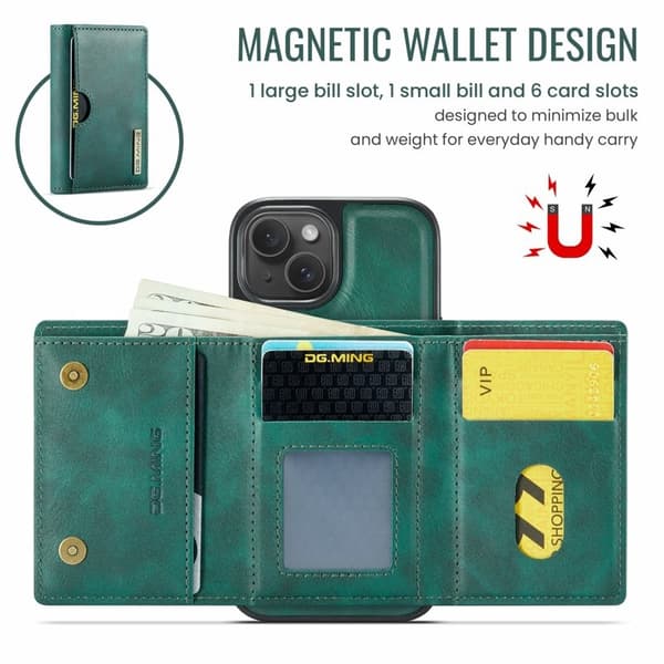 DG.MING M6 Series Mobilskal till iPhone 14 Plus Magnetiskt Grön