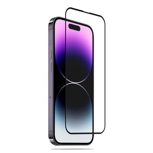 Mocolo iPhone 15 Pro Hærdet Glas Skærmbeskytter Silk Printing - Sort Black