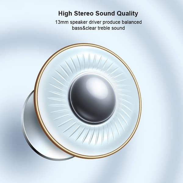 XUNDD X17 TWS Hörlurar Bluetooth 5.3 med Laddningsfodral Gul
