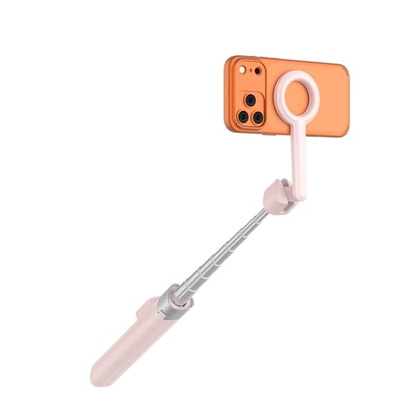 Tech-Protect Trådlös Magsafe Selfiestick Tripod L10S - Rosa/Grå Grå