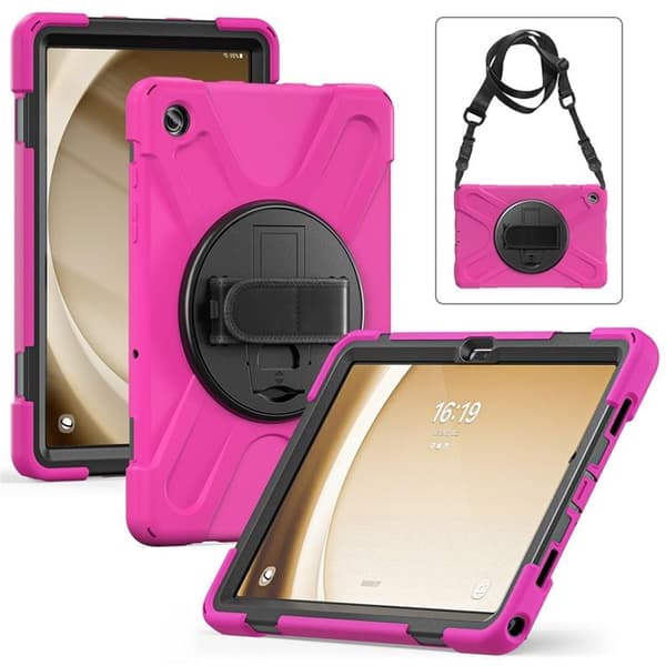 Mobilskal till Galaxy Tab A9 Plus Kickstand Handrem Med Axelrem Rosé