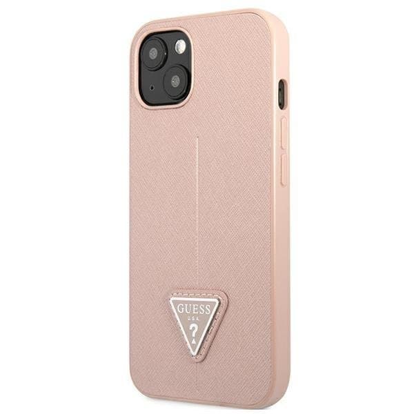 Guess iPhone 13 Mini Skal Saffiano Triangle Logo - Rosa Rosa
