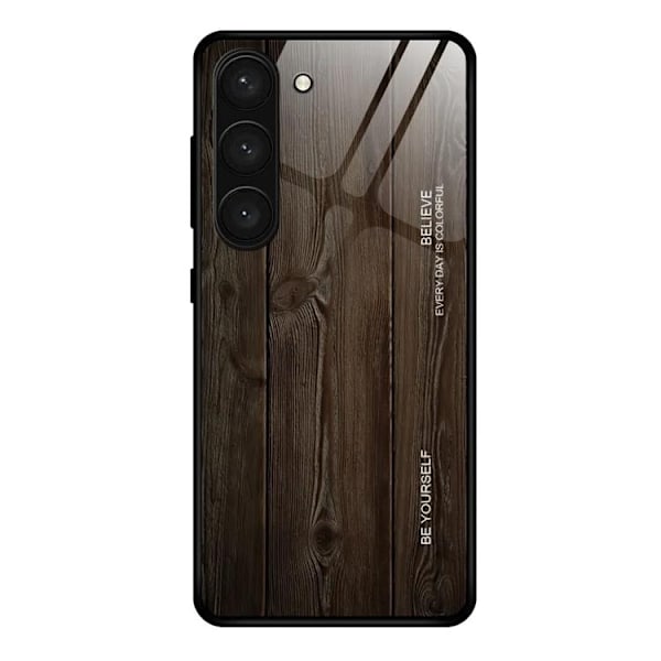 Galaxy S24 Plus Mobilskal med Tryck och Baksida - Mörkt Trä Svart
