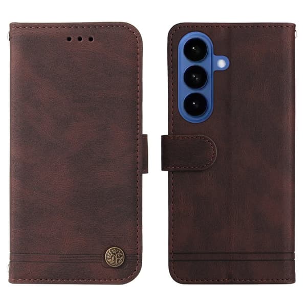 Plånboksfodral för Samsung Galaxy S26 Plus Konstläder Ställ - Brun