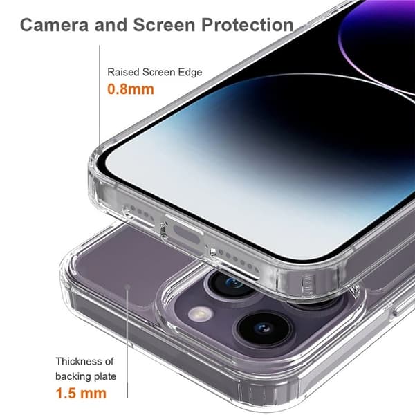 BOOM iPhone 15 Pro Max/15 Ultra Mobilskal Akryl TPU - Gennemsigtig Transparent