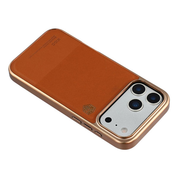 KIGC Mobilskal till iPhone 17 Pro Max Electroplating PC + TPU + PU - Guld Guld