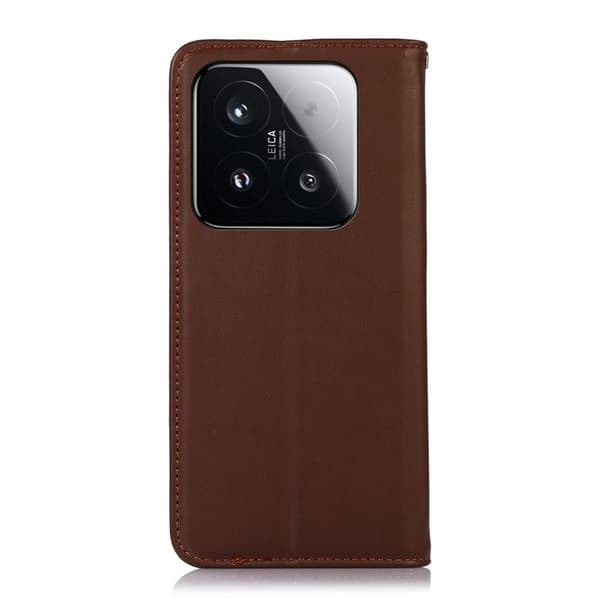 KHAZNEH Xiaomi 15T Plånboksfodral Äkta läder - Brun