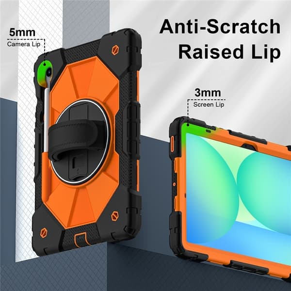 Galaxy Tab S10 FE/S9 FE/S9 Skal Kickstand med Rem - Orange Orange